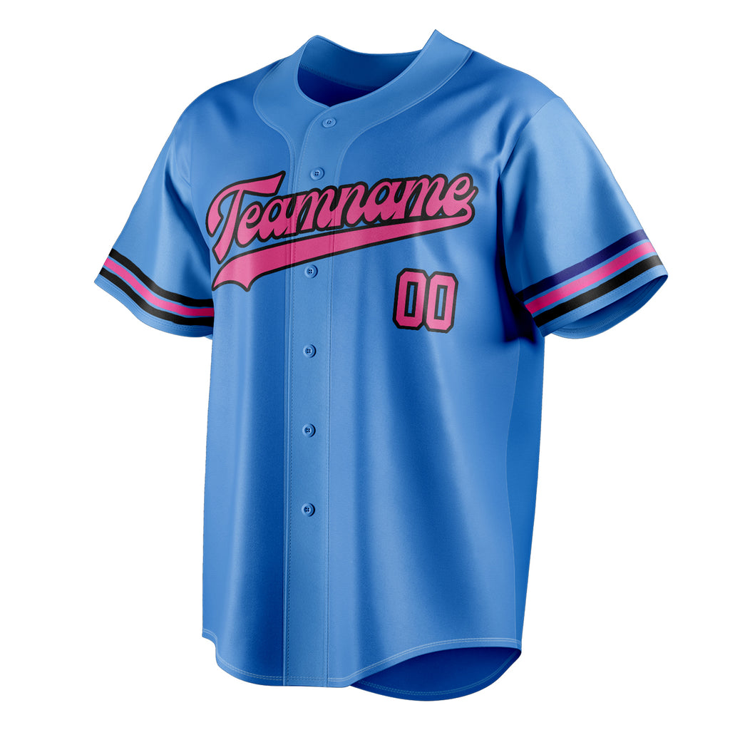 Personalized Electric Blue & Pink Color Fan Baseball Jersey