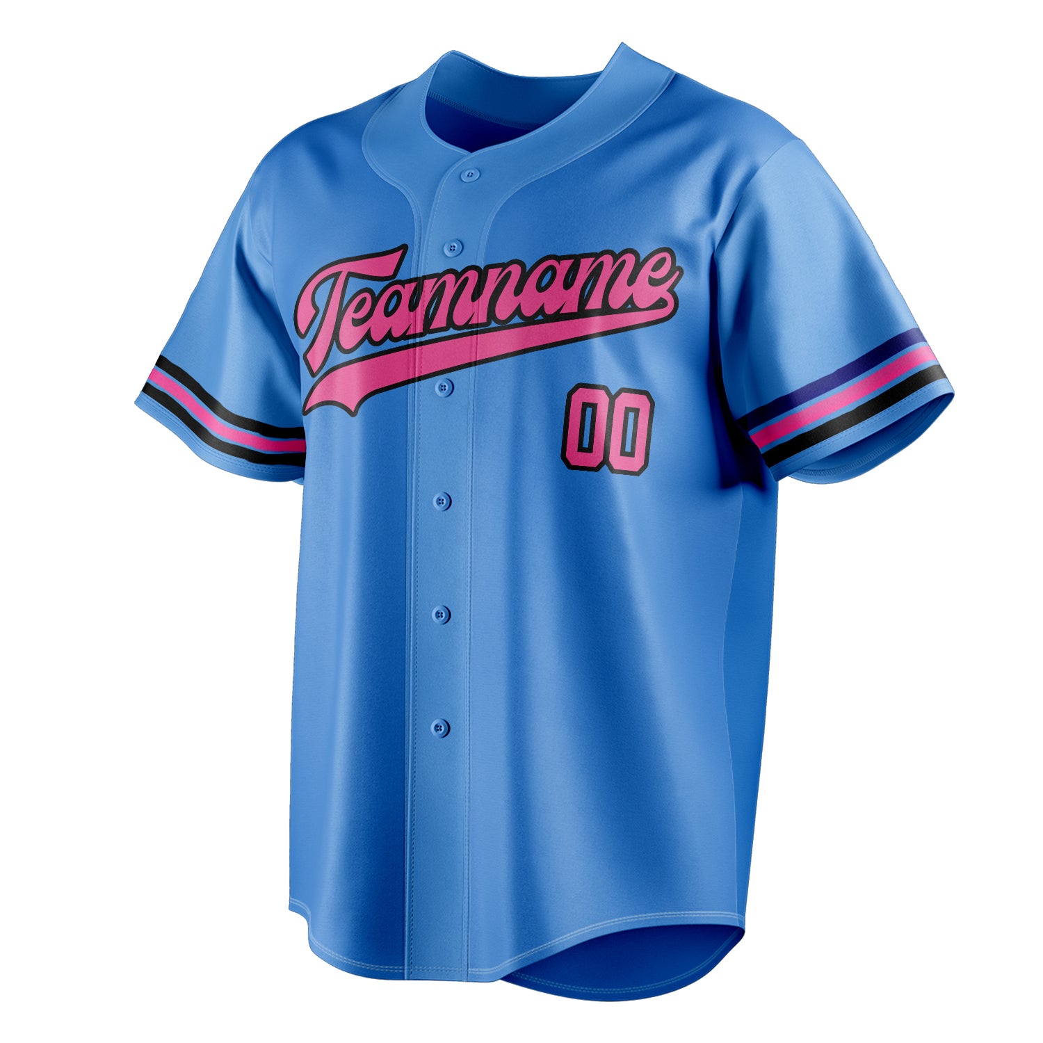 Personalized Electric Blue & Pink Color Fan Baseball Jersey