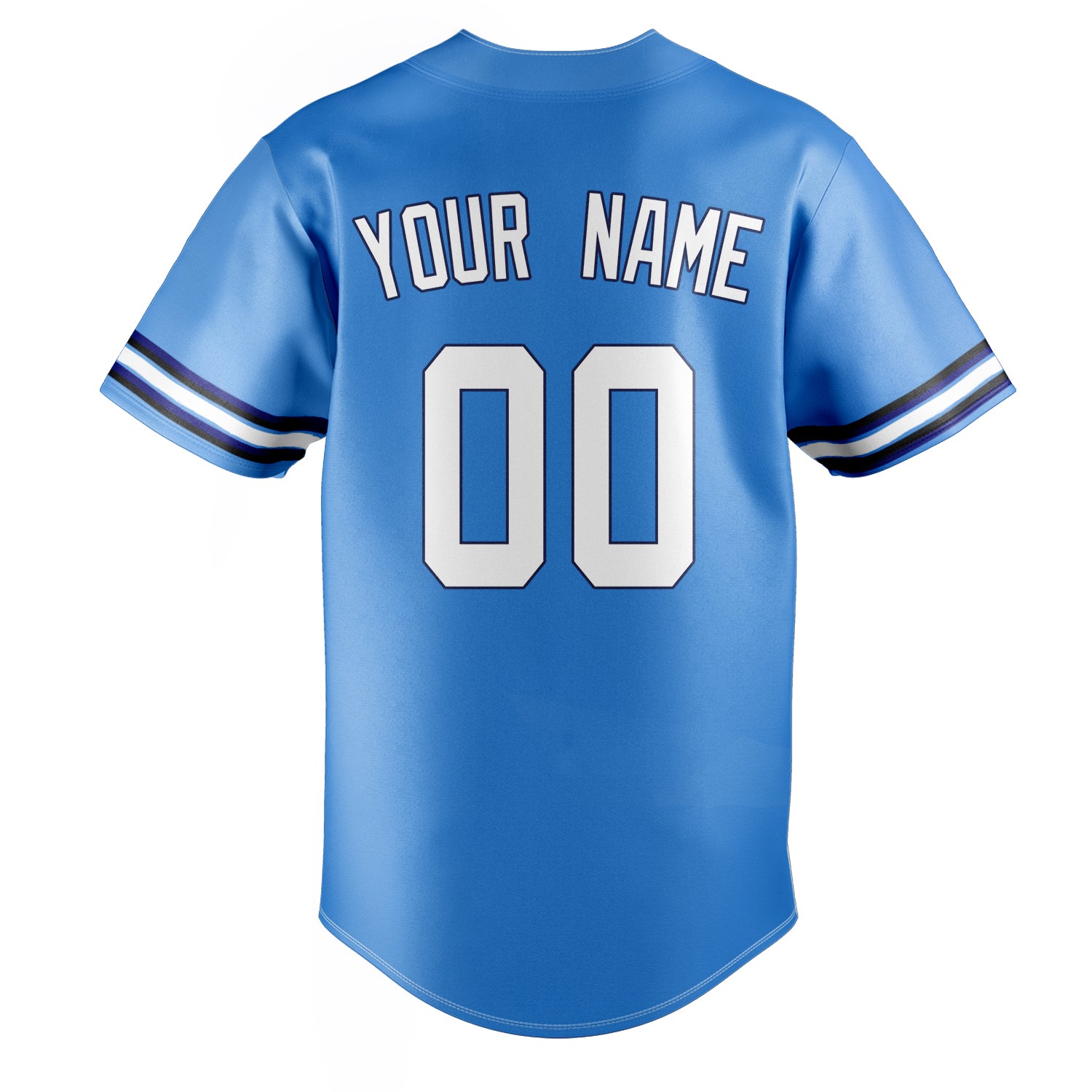 Personalized Electric Blue & White Color Fan Baseball Jersey