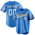 Personalized Electric Blue & White Color Fan Baseball Jersey BB01240528JZ192