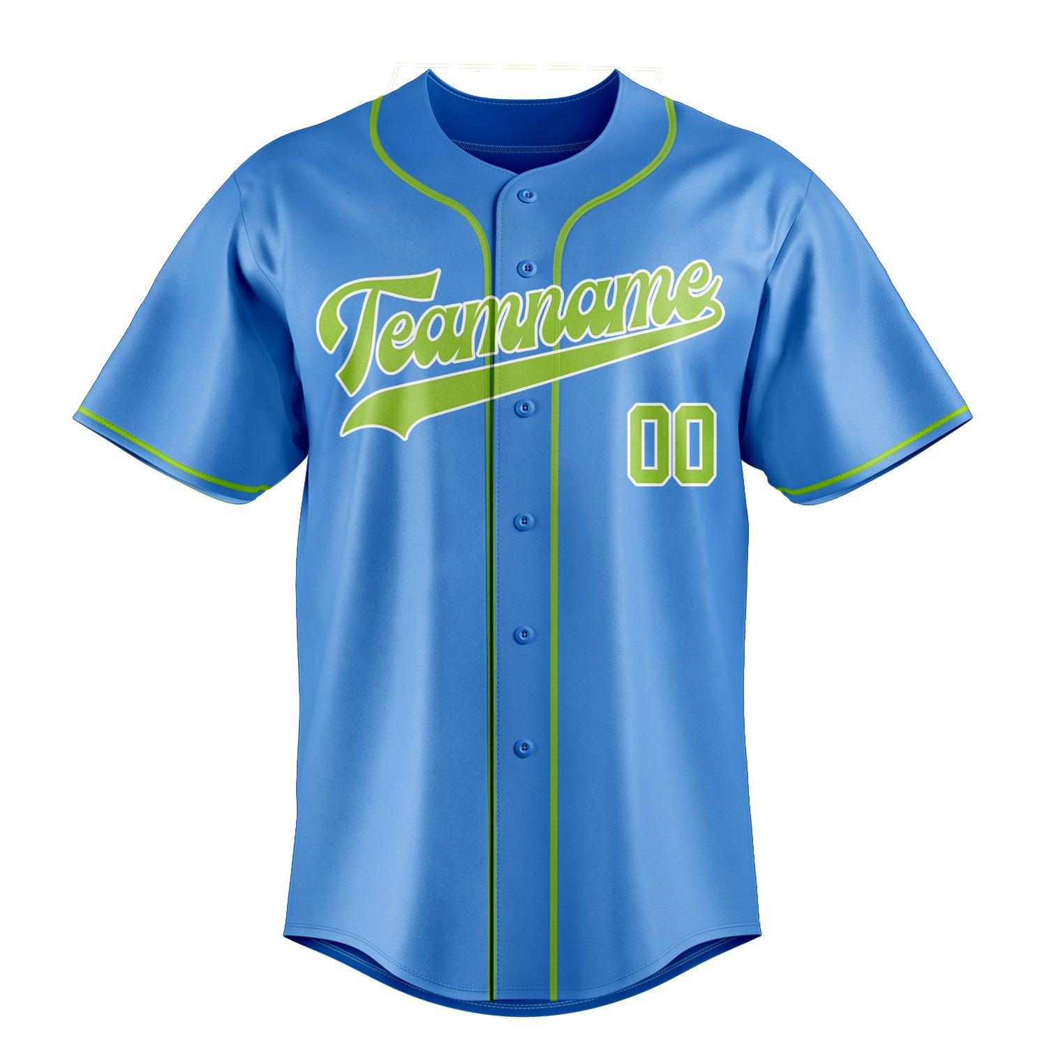 Personalized Electric Blue & Green Color Fan Baseball Jersey