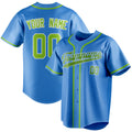 Personalized Electric Blue & Green Color Fan Baseball Jersey BB01240528JZ193