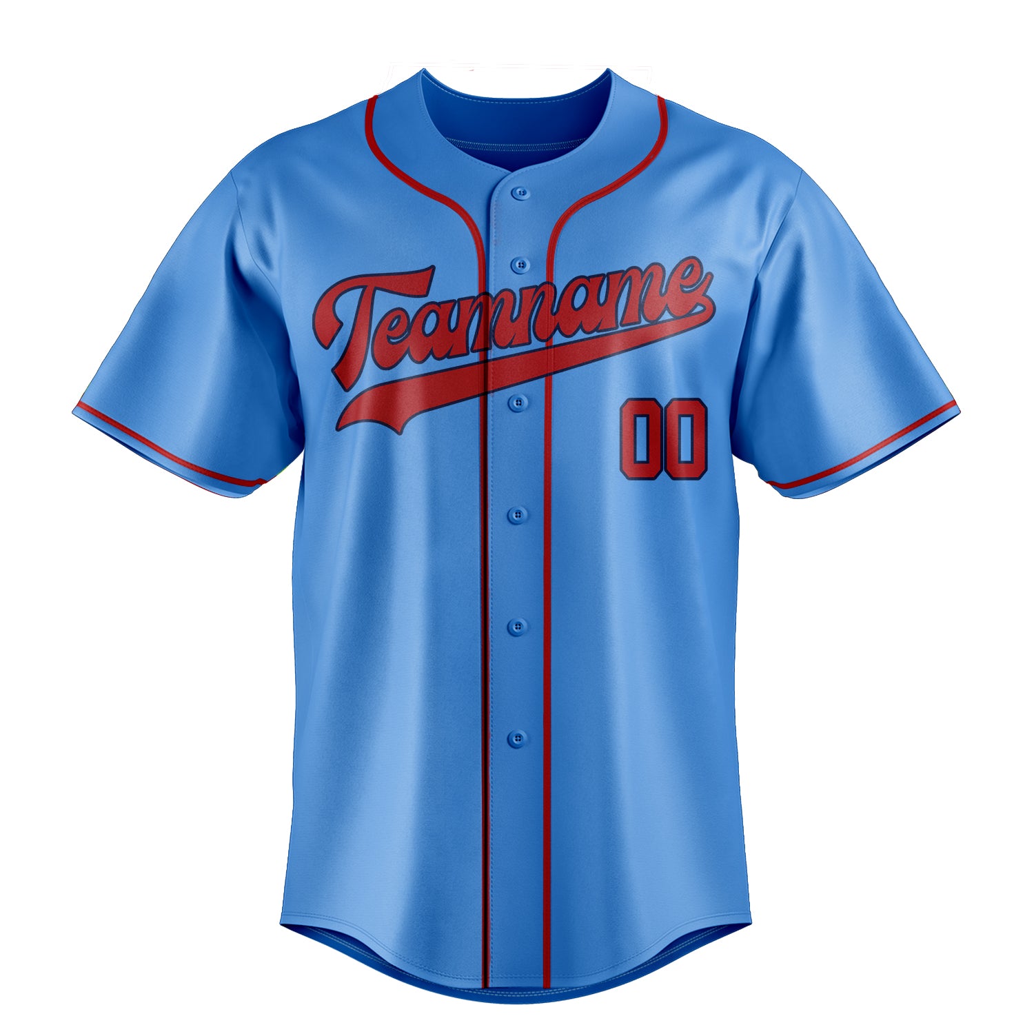 Personalized Electric Blue & Red Color Fan Baseball Jersey