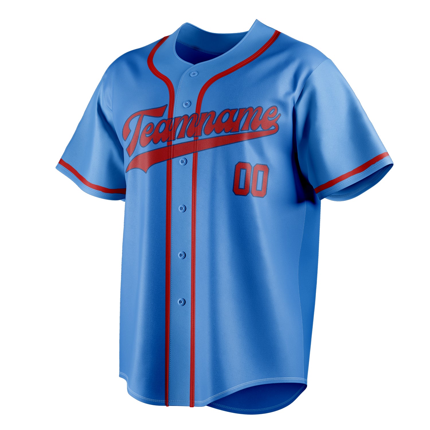 Personalized Electric Blue & Red Color Fan Baseball Jersey