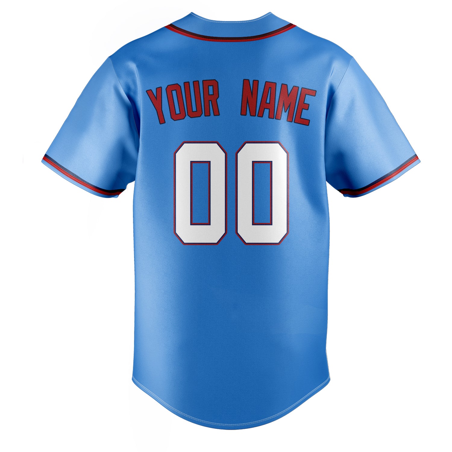 Personalized Electric Blue & White Color Fan Baseball Jersey