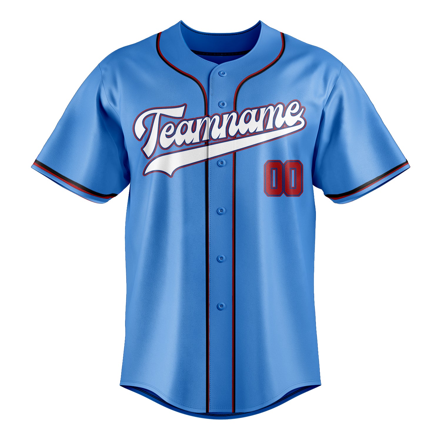 Personalized Electric Blue & White Color Fan Baseball Jersey