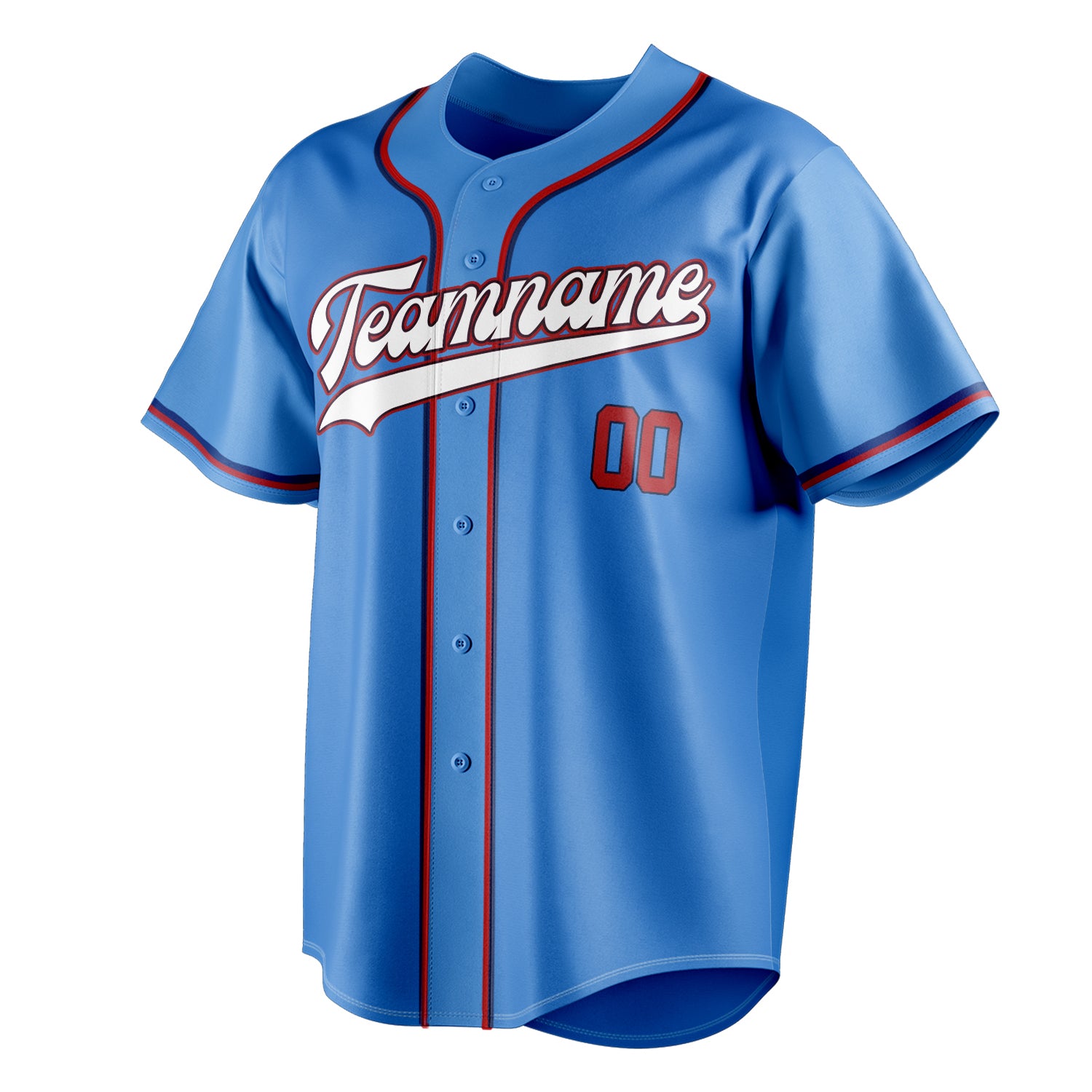 Personalized Electric Blue & White Color Fan Baseball Jersey