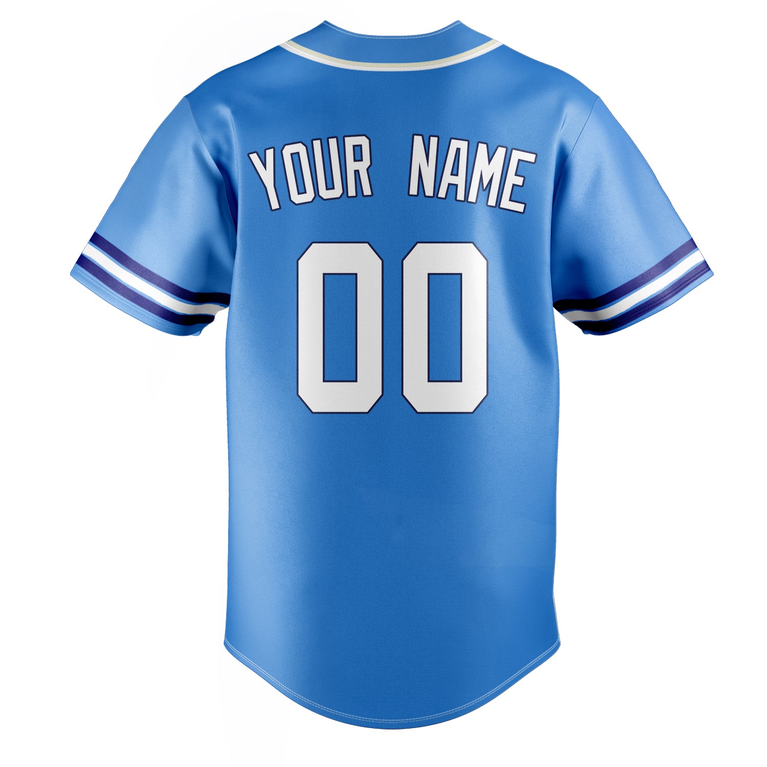 Personalized Electric Blue & White Color Fan Baseball Jersey