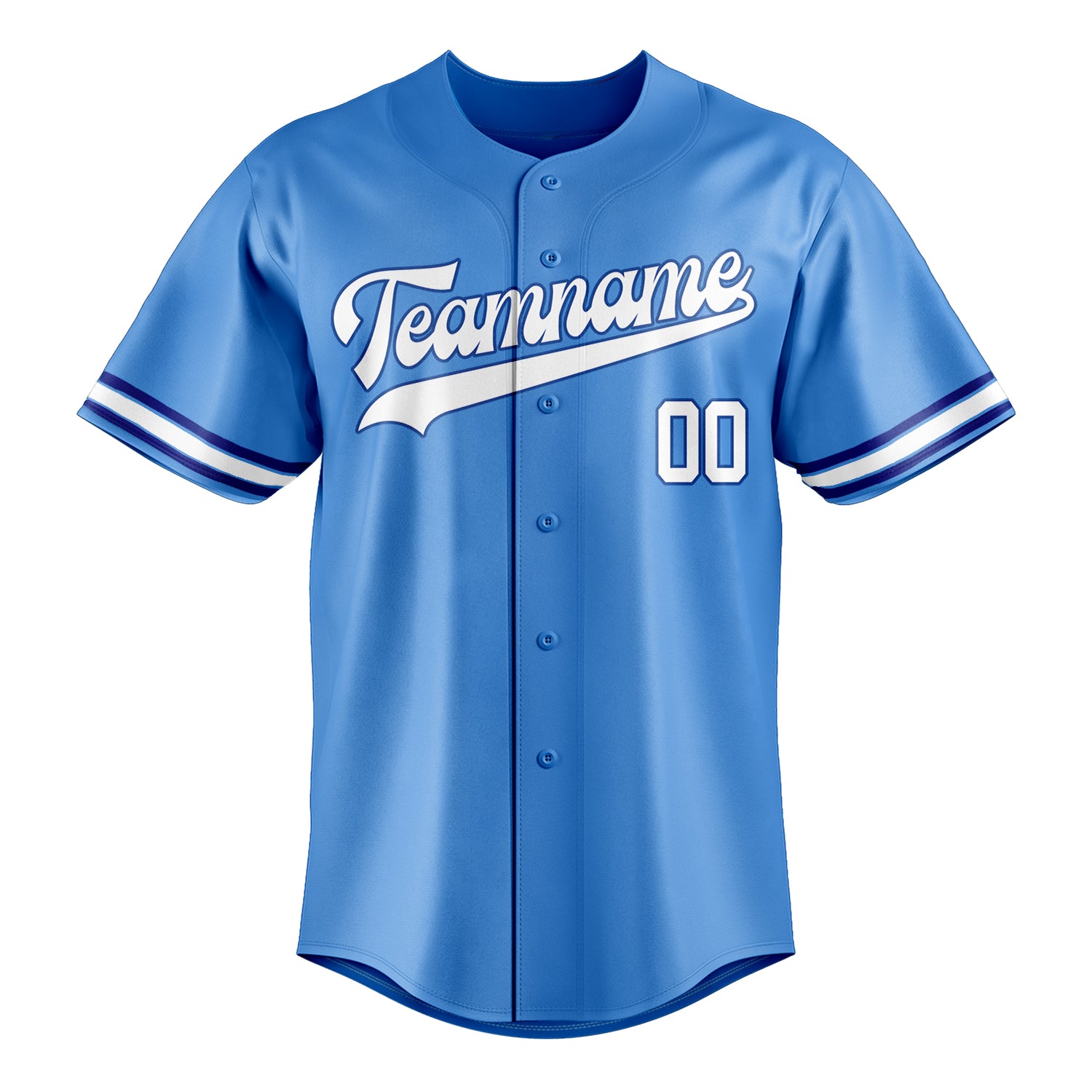 Personalized Electric Blue & White Color Fan Baseball Jersey
