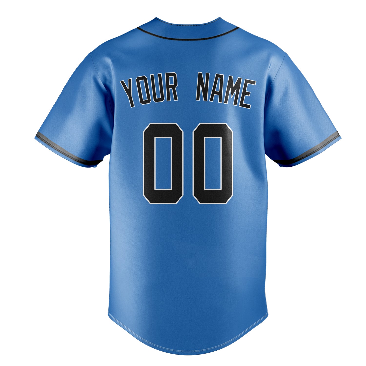 Personalized Electric Blue & Black Color Fan Baseball Jersey