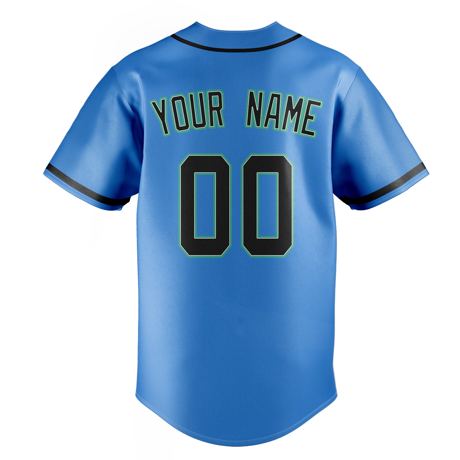 Personalized Electric Blue & Navy Color Fan Baseball Jersey