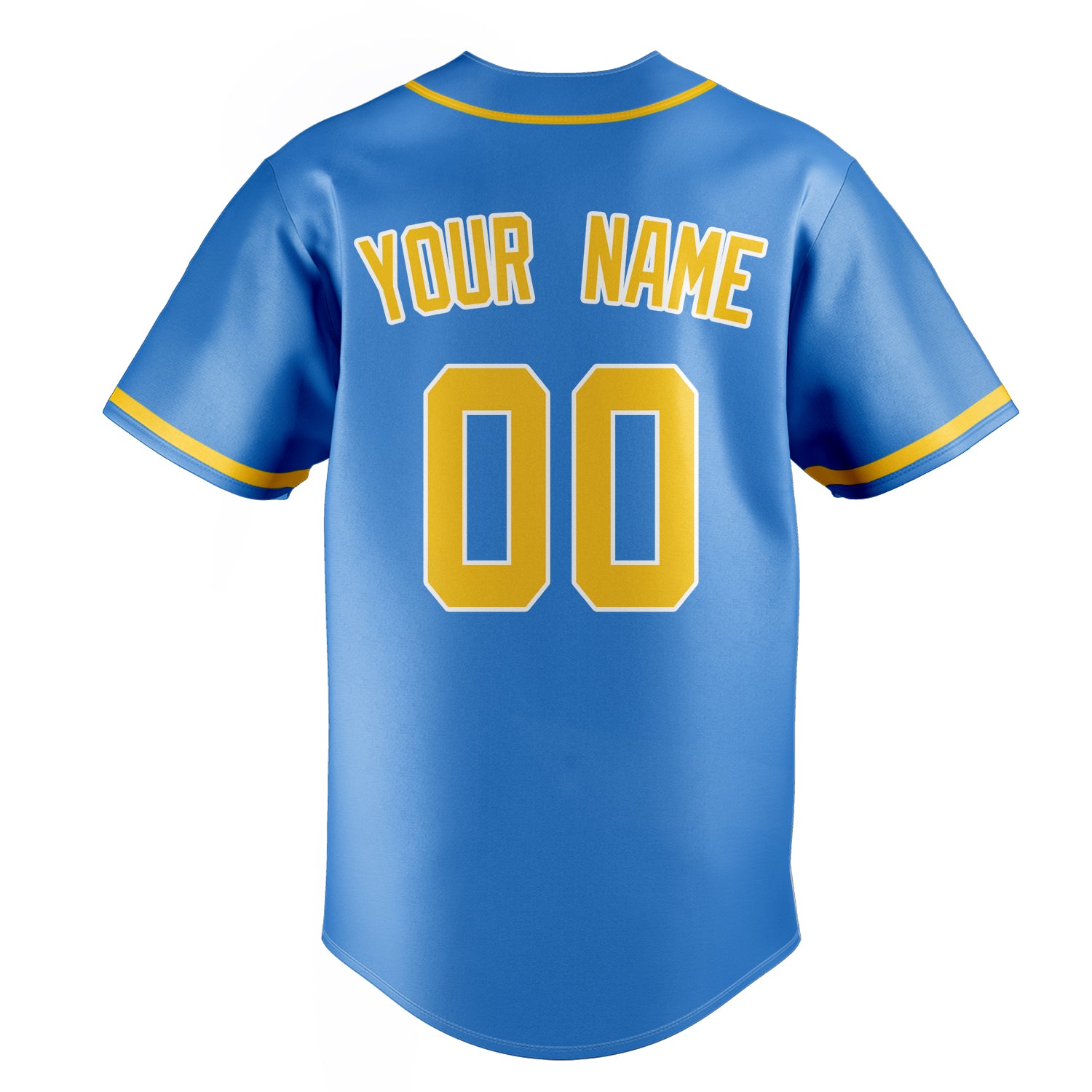 Personalized Electric Blue & Gold Color Fan Baseball Jersey