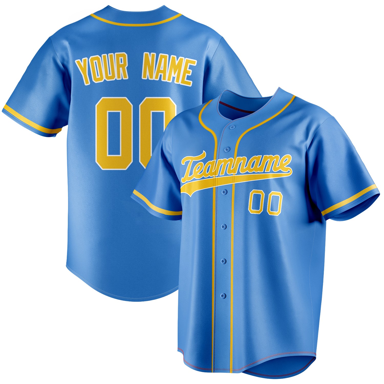 Personalized Electric Blue & Gold Color Fan Baseball Jersey BB01240528JZ200