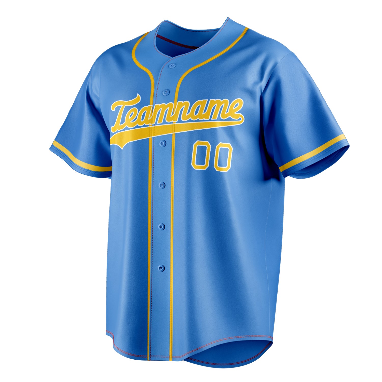 Personalized Electric Blue & Gold Color Fan Baseball Jersey