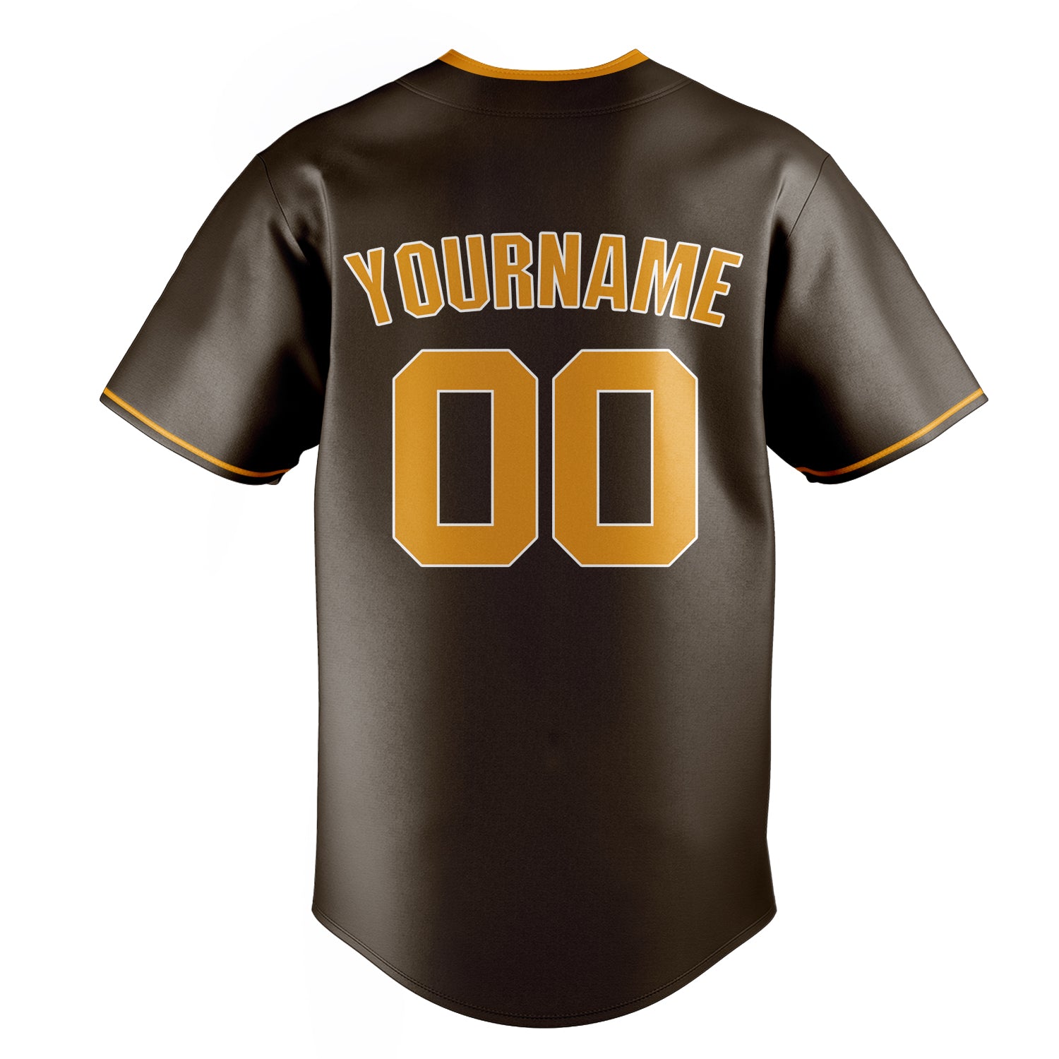Personalized Brown & Gold Color Fan Baseball Jersey