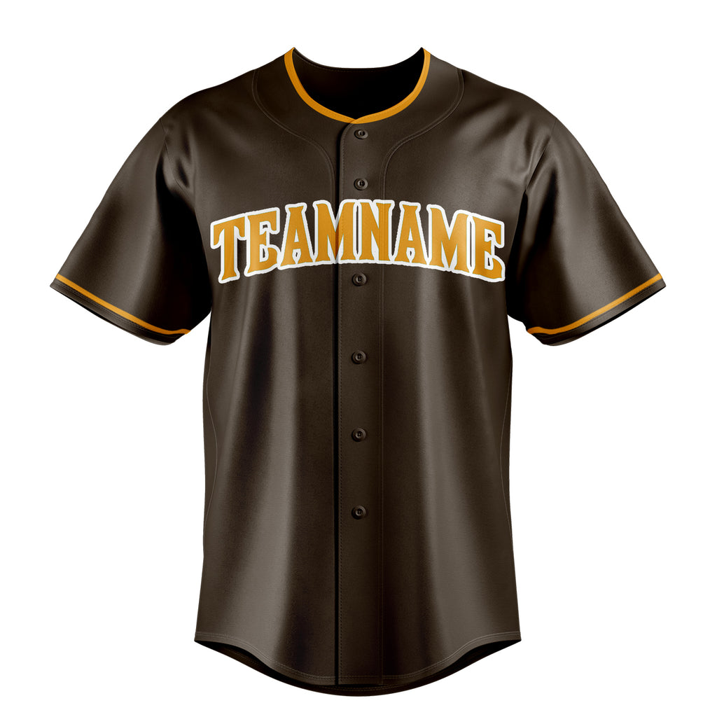 Personalized Brown & Gold Color Fan Baseball Jersey