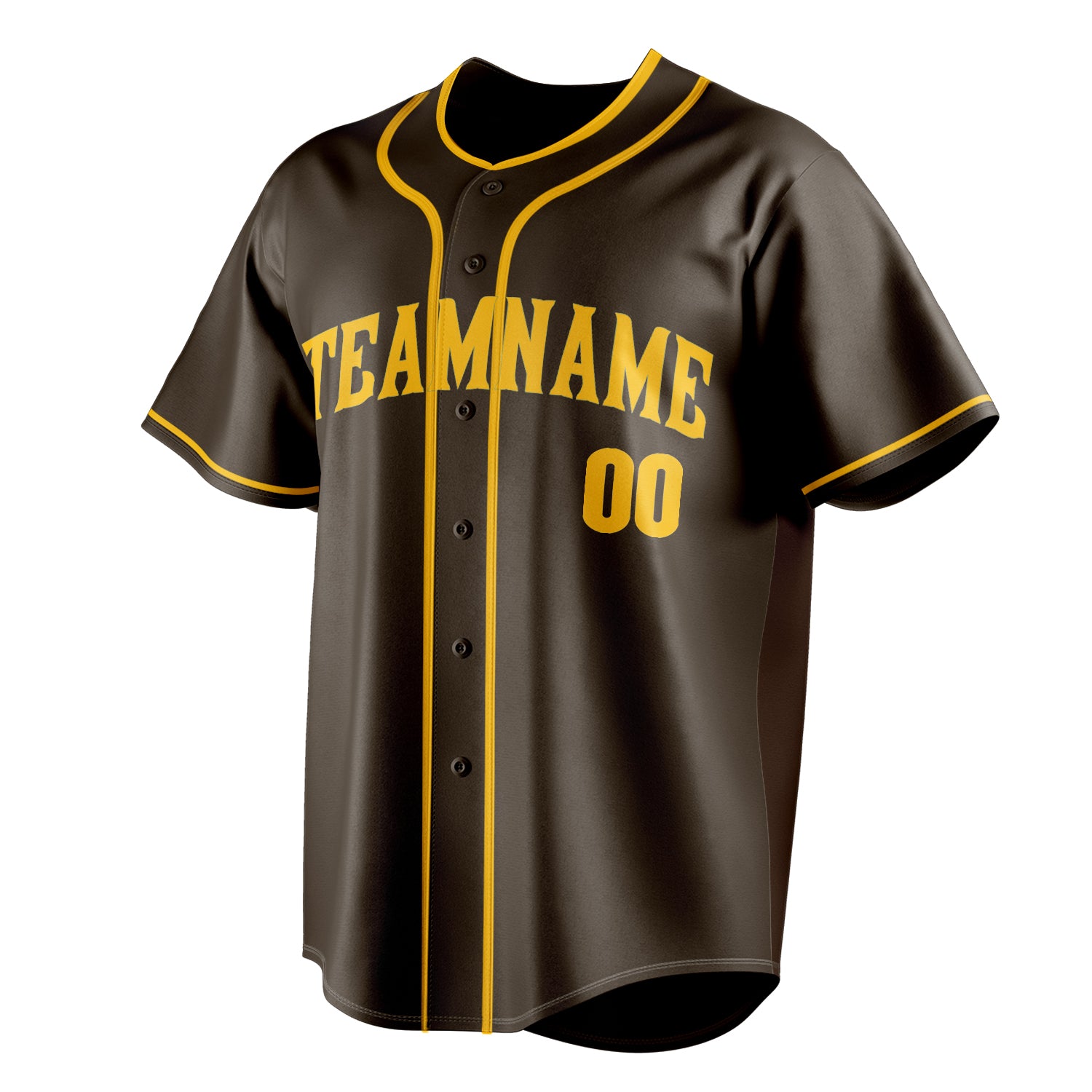 Personalized Brown & Gold Color Fan Baseball Jersey