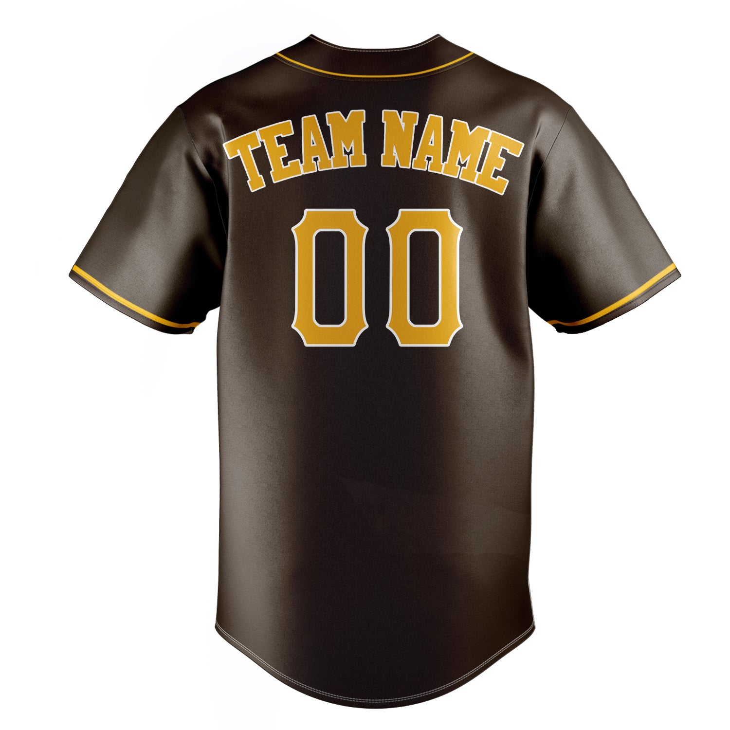 Personalized Brown & Yellow Color Fan Baseball Jersey