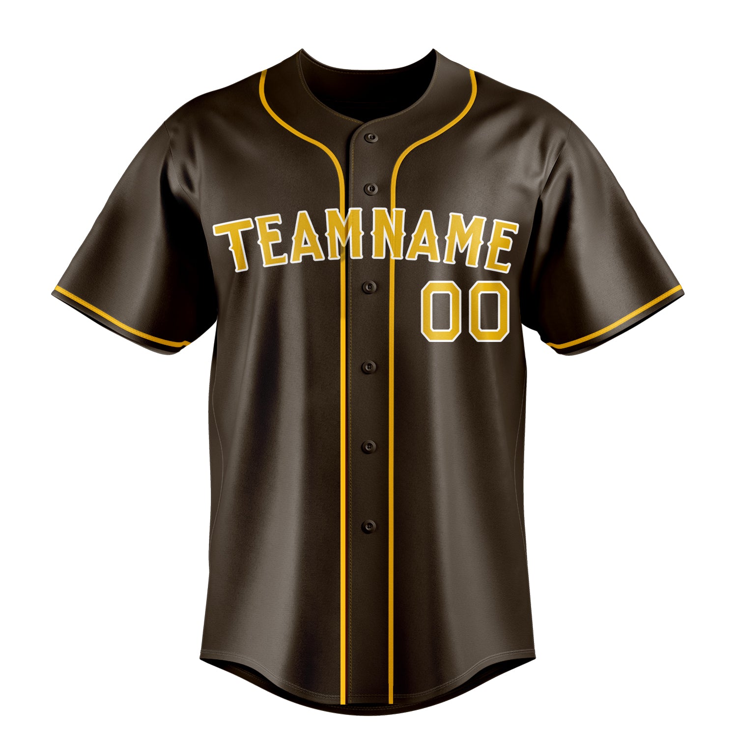 Personalized Brown & Yellow Color Fan Baseball Jersey