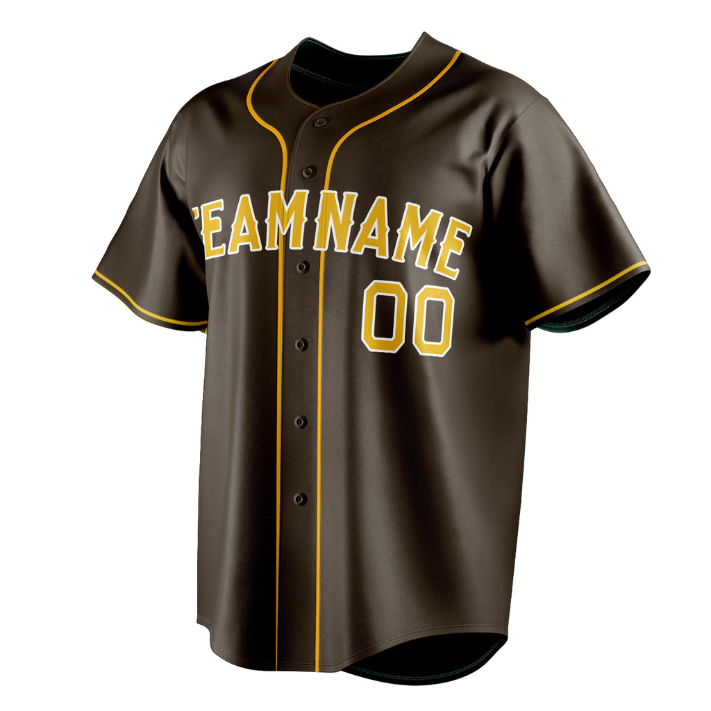 Personalized Brown & Yellow Color Fan Baseball Jersey