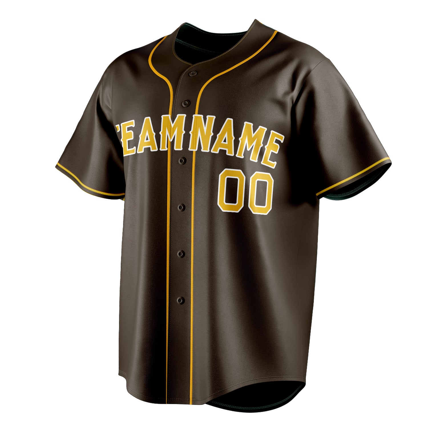 Personalized Brown & Yellow Color Fan Baseball Jersey