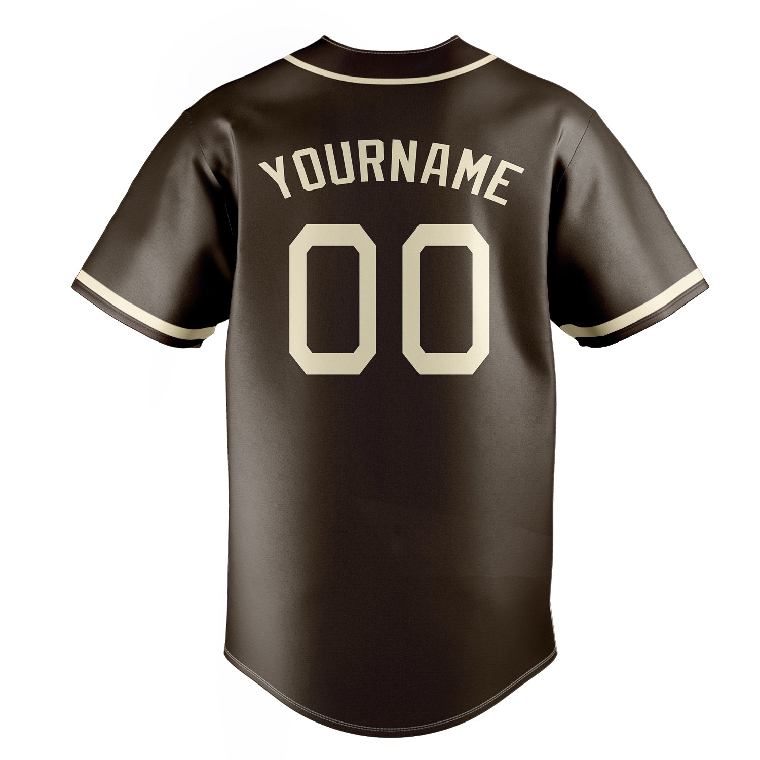 Personalized Brown & Cream Color Fan Baseball Jersey