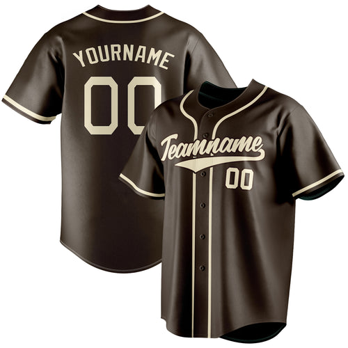 Personalized Brown & Cream Color Fan Baseball Jersey BB01240528WX073