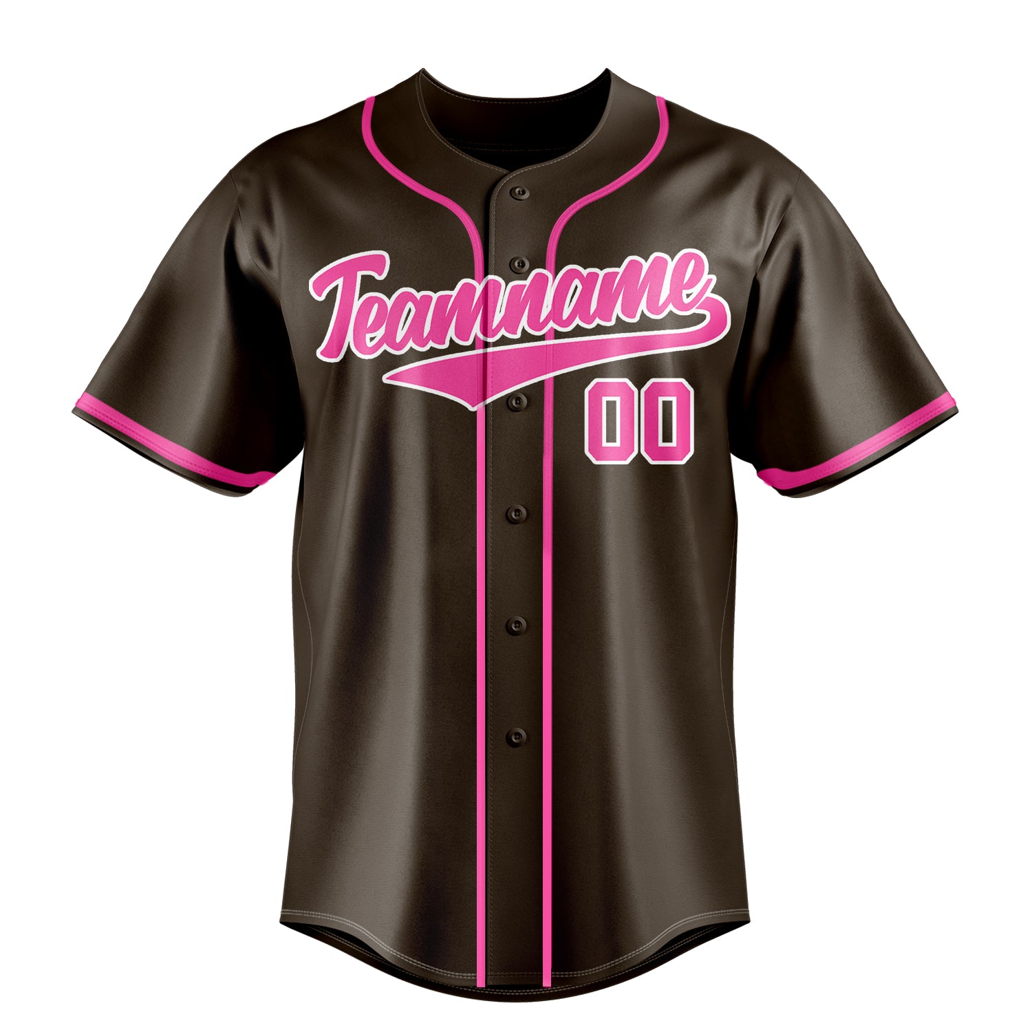 Personalized Brown & Pink Color Fan Baseball Jersey