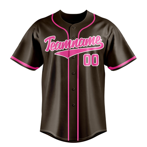 Personalized Brown & Pink Color Fan Baseball Jersey