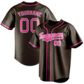 Personalized Brown & Pink Color Fan Baseball Jersey BB01240528WX074