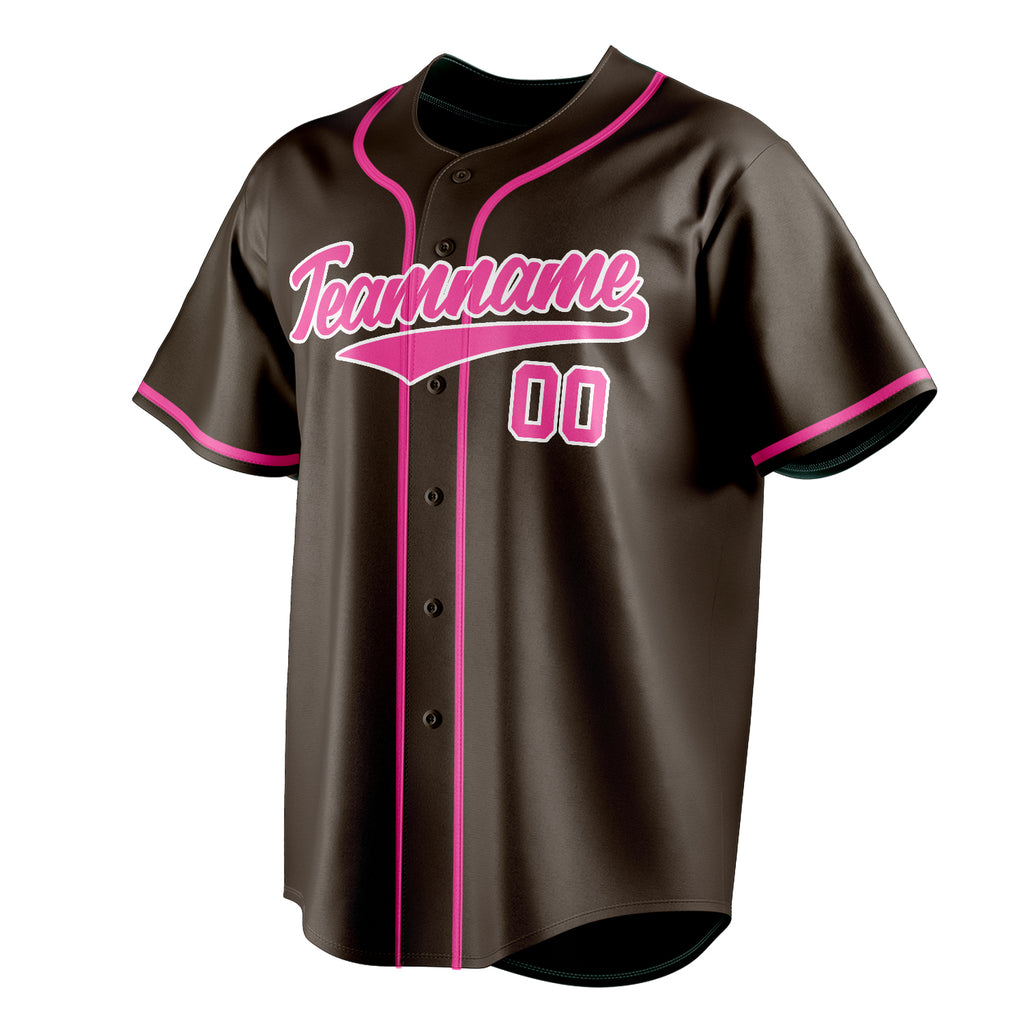 Personalized Brown & Pink Color Fan Baseball Jersey