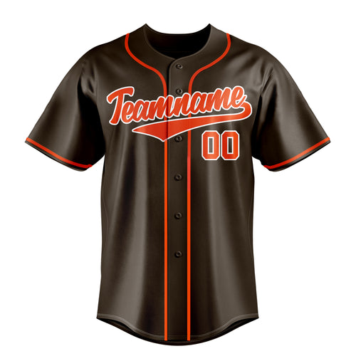 Personalized Brown & Orange Color Fan Baseball Jersey