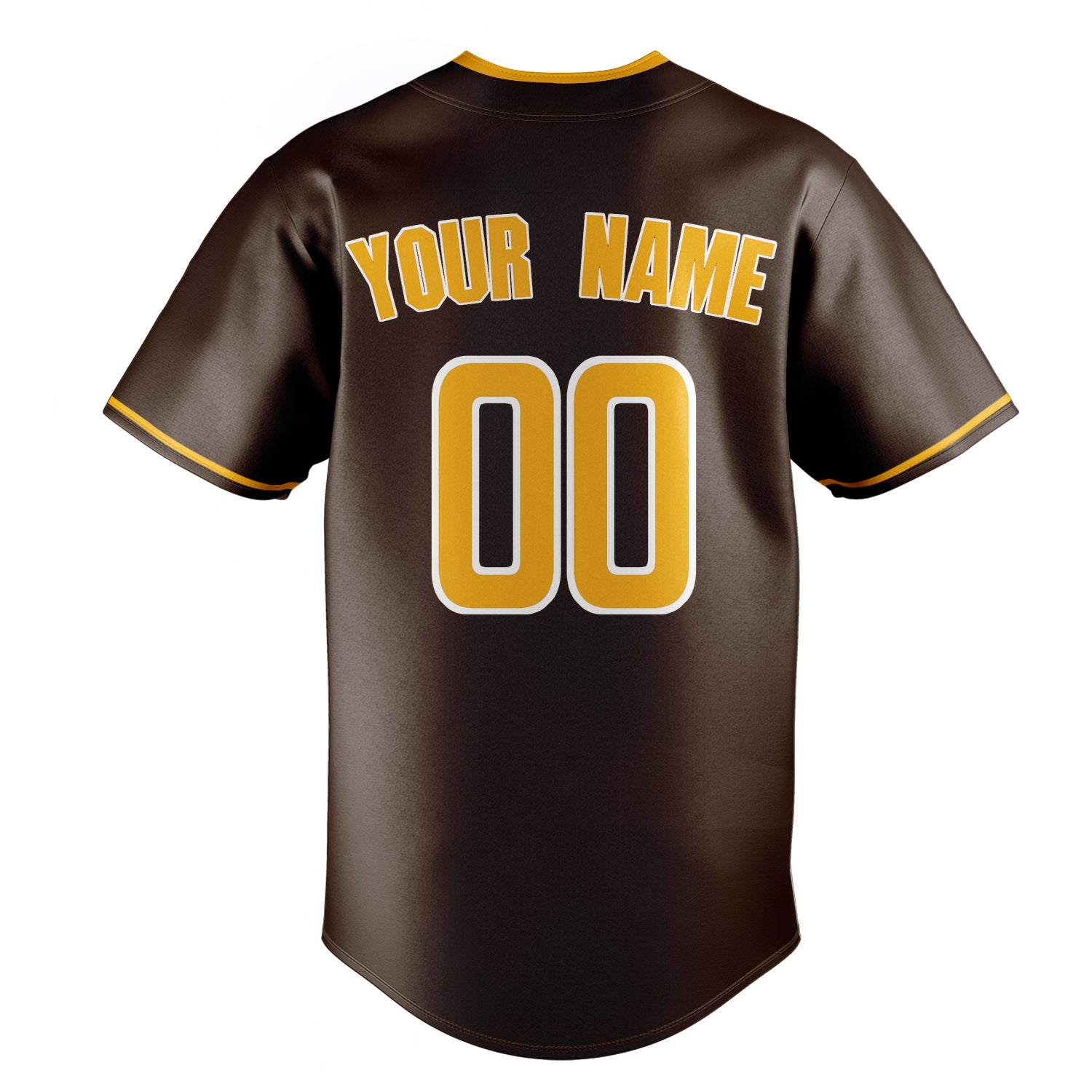 Personalized Brown & Gold Color Fan Baseball Jersey