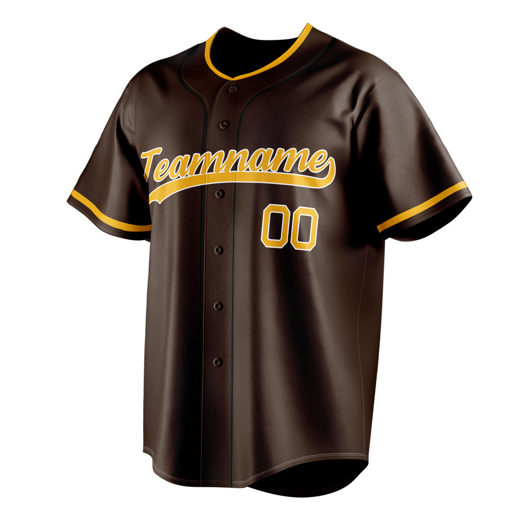 Personalized Brown & Gold Color Fan Baseball Jersey
