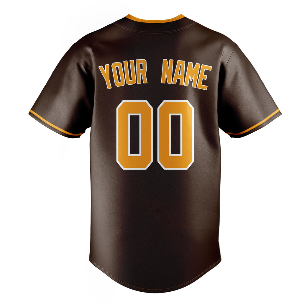 Personalized Brown & Orange Color Fan Baseball Jersey