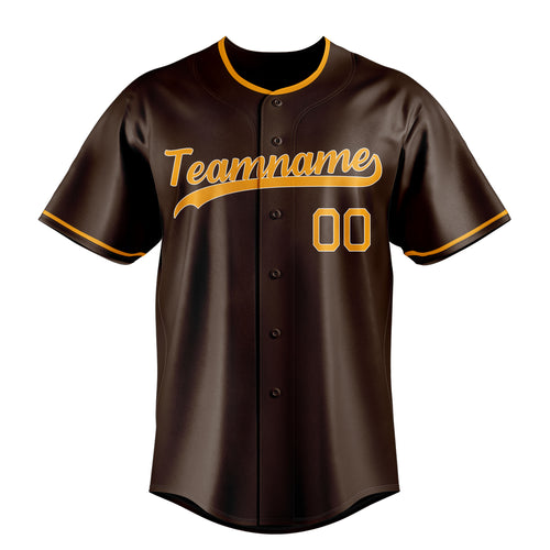 Personalized Brown & Orange Color Fan Baseball Jersey