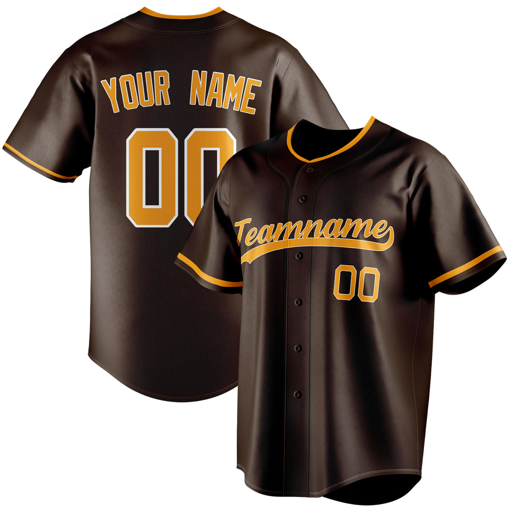 Personalized Brown & Orange Color Fan Baseball Jersey BB01240528WX079