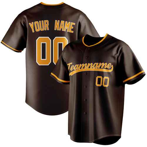 Personalized Brown & Orange Color Fan Baseball Jersey BB01240528WX079