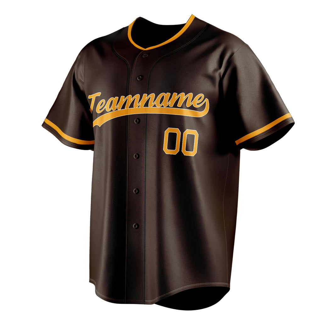 Personalized Brown & Orange Color Fan Baseball Jersey