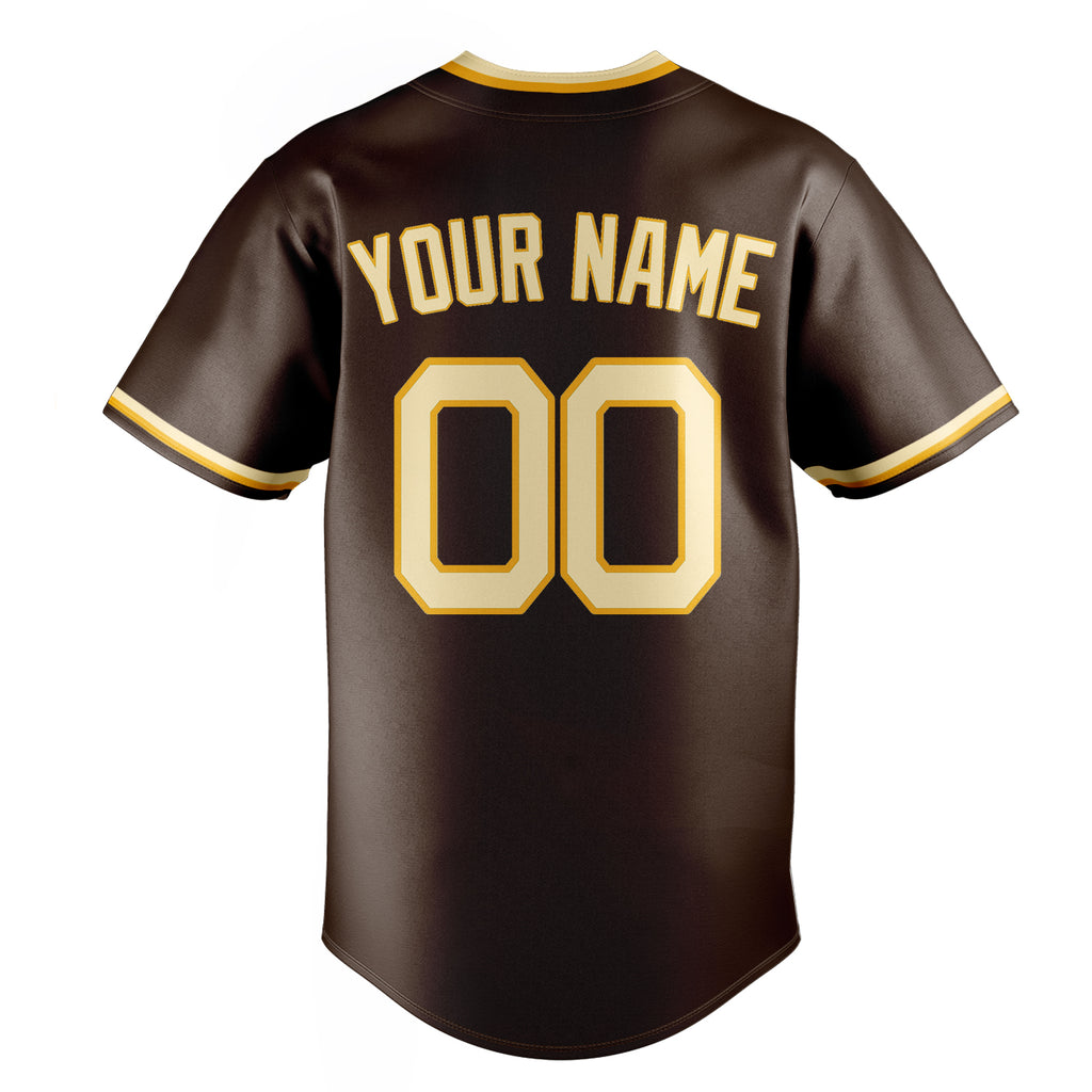 Personalized Brown & Cream Color Fan Baseball Jersey