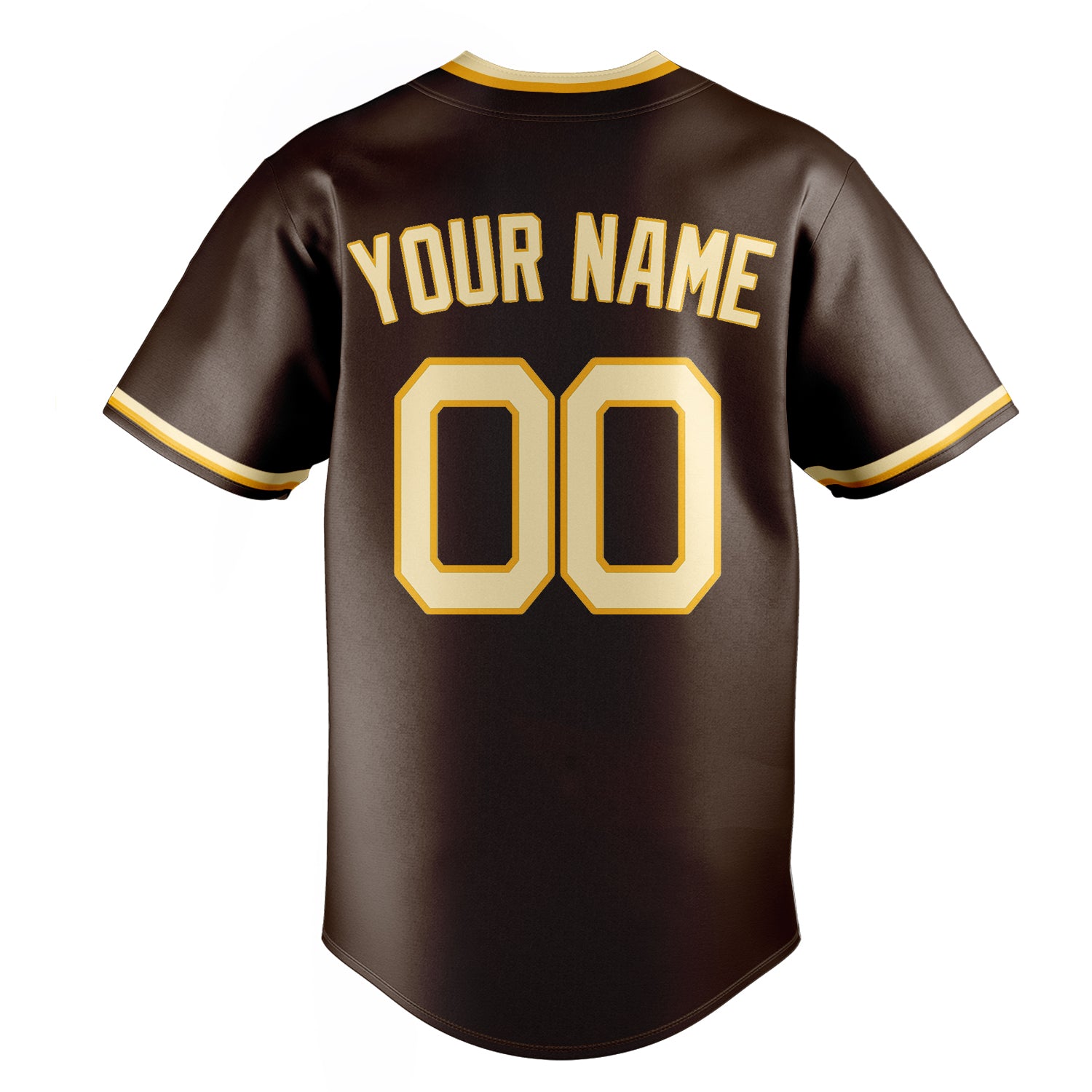 Personalized Brown & Cream Color Fan Baseball Jersey