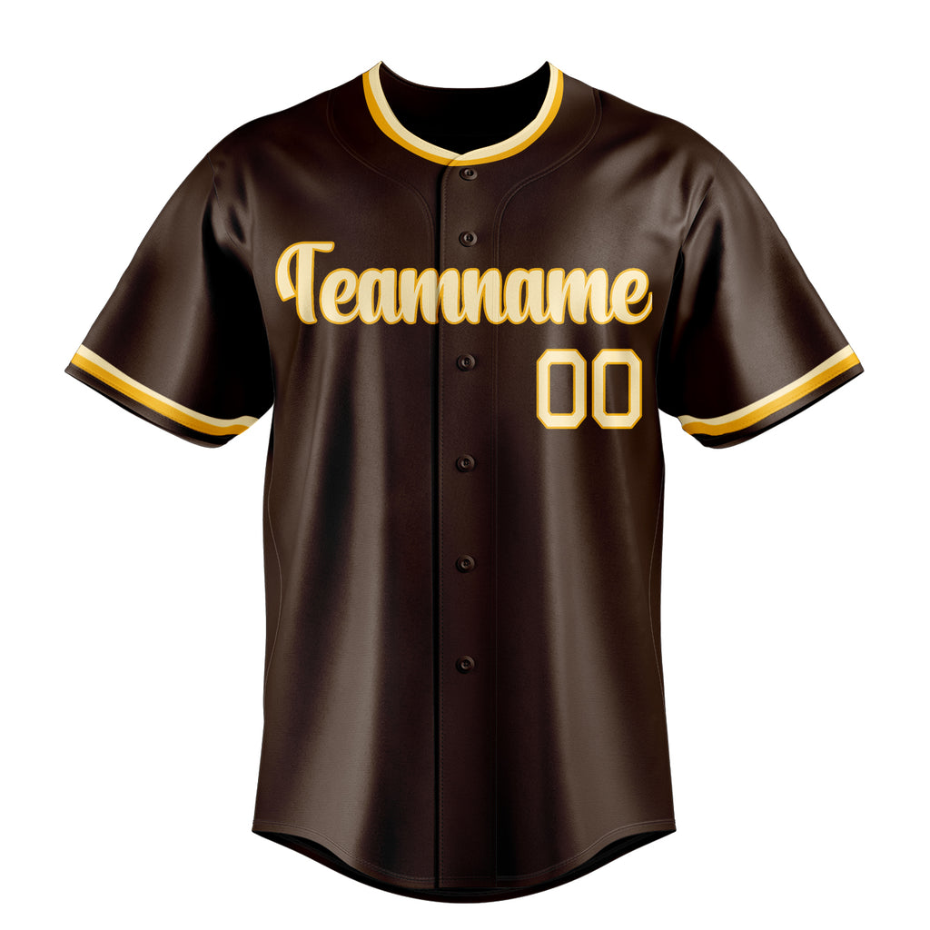 Personalized Brown & Cream Color Fan Baseball Jersey