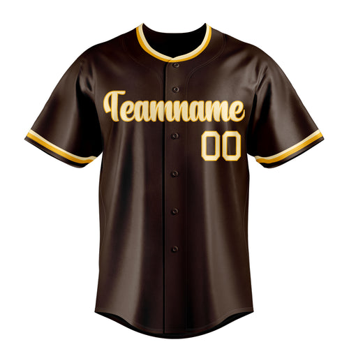 Personalized Brown & Cream Color Fan Baseball Jersey