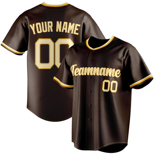 Personalized Brown & Cream Color Fan Baseball Jersey BB01240528WX080