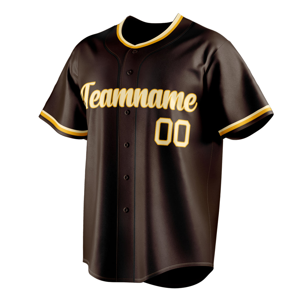 Personalized Brown & Cream Color Fan Baseball Jersey