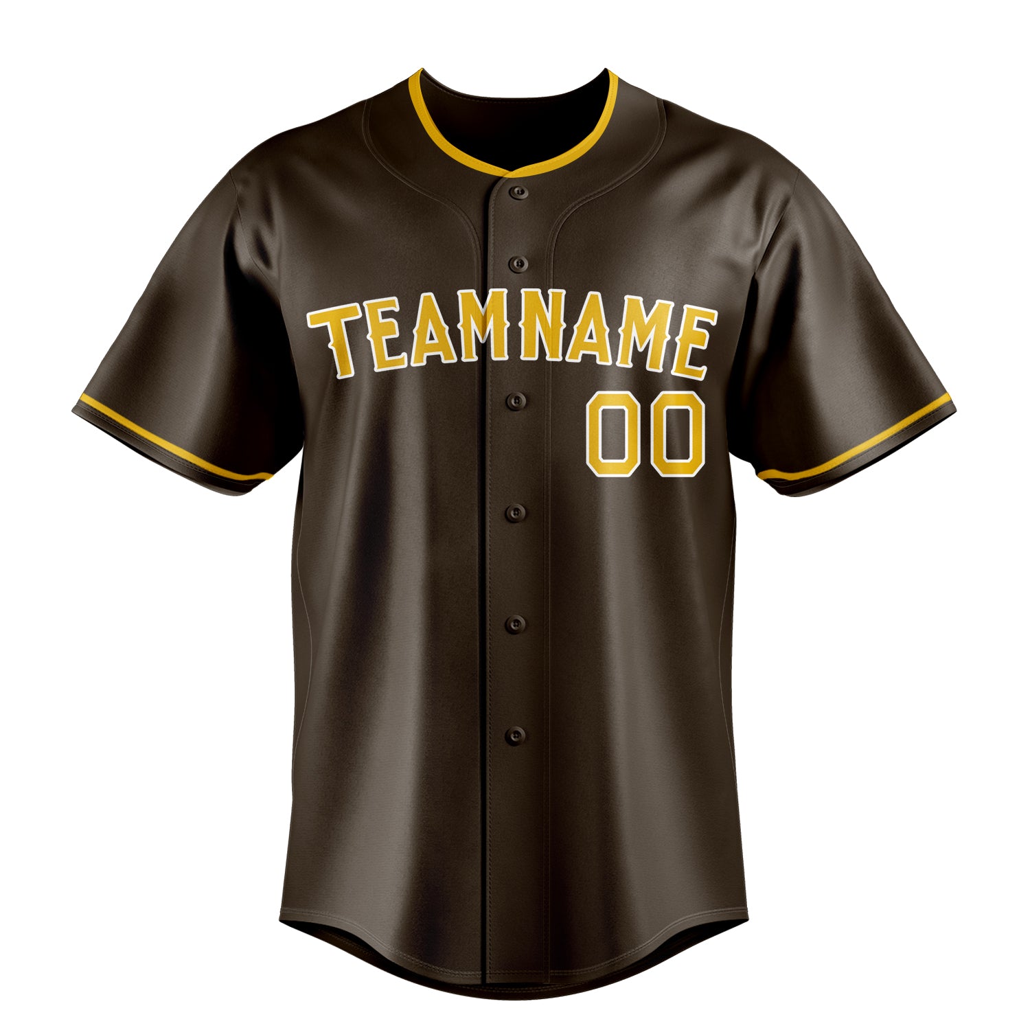 Personalized Brown & Gold Color Fan Baseball Jersey