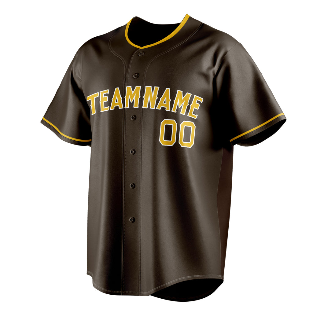Personalized Brown & Gold Color Fan Baseball Jersey