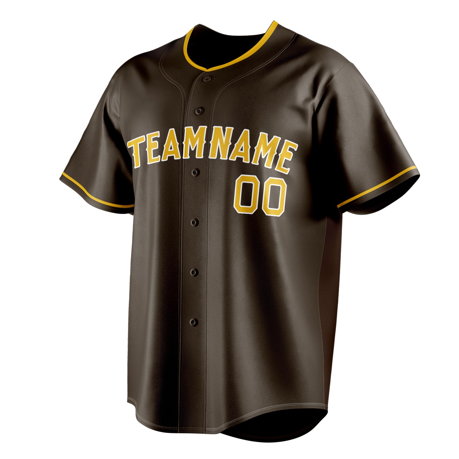 Personalized Brown & Gold Color Fan Baseball Jersey
