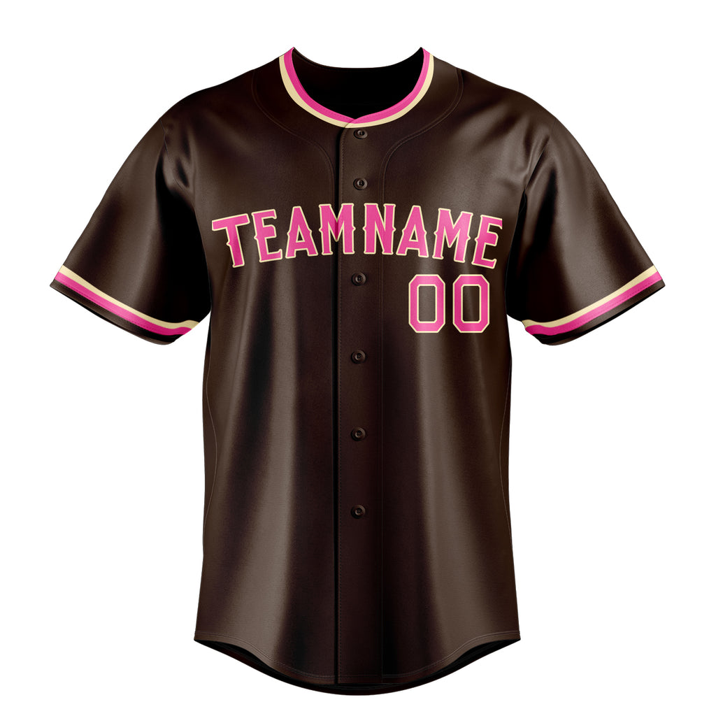 Personalized Brown & Pink Color Fan Baseball Jersey
