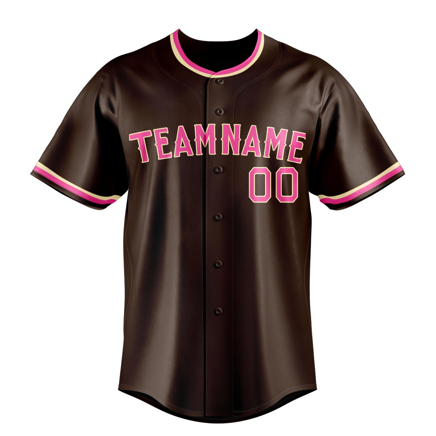 Personalized Brown & Pink Color Fan Baseball Jersey
